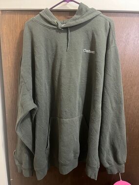 Carhartt Olive Green Hooded Sweatshirt with Kangaroo Pocket